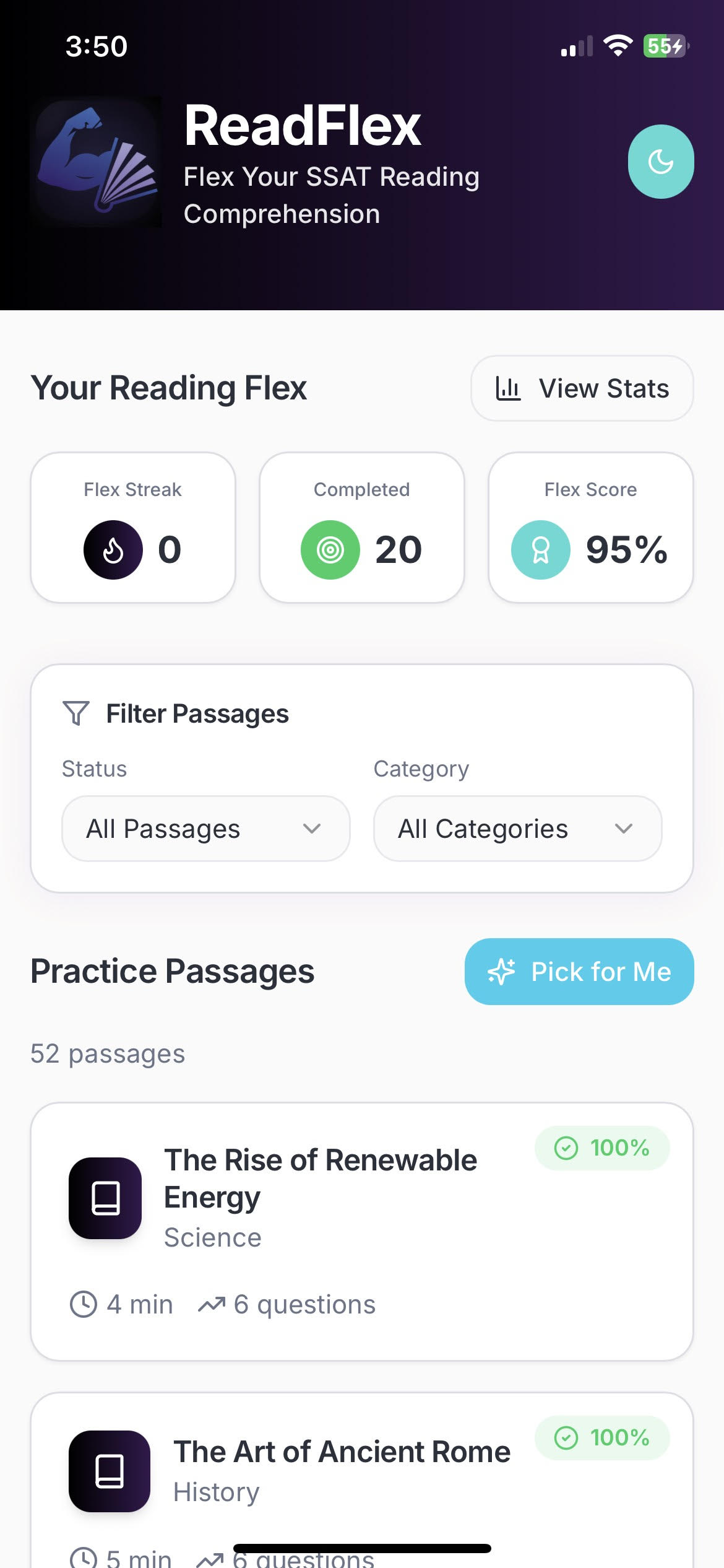 Main Screen in Light Mode